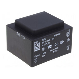 Transformator încapsulat 4,5VA 230VAC 15V 300mA pentru PCB | Electronic-mag.ro | Componente Electronice