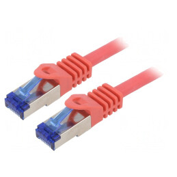 Patch Cord Ethernet S/FTP Cat6a Cupru 3m Roșu | Electronic-mag.ro | Componente Electronice