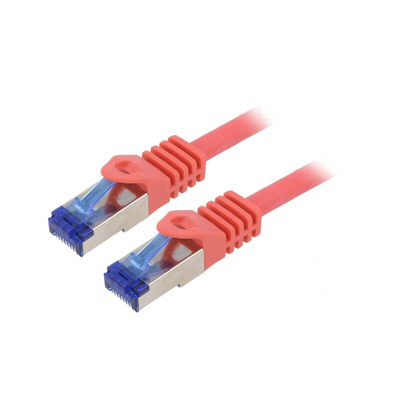 Patch Cord Ethernet S/FTP Cat6a Cupru 3m Roșu | Electronic-mag.ro | Componente Electronice