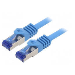 Cablu Patch S/FTP Cat6a LSZH Albastru 3m