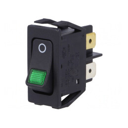 Comutator Bascule DPST ON-OFF 16A 250V Negru IP40 230V Bec | Electronic-mag.ro | Componente Electronice