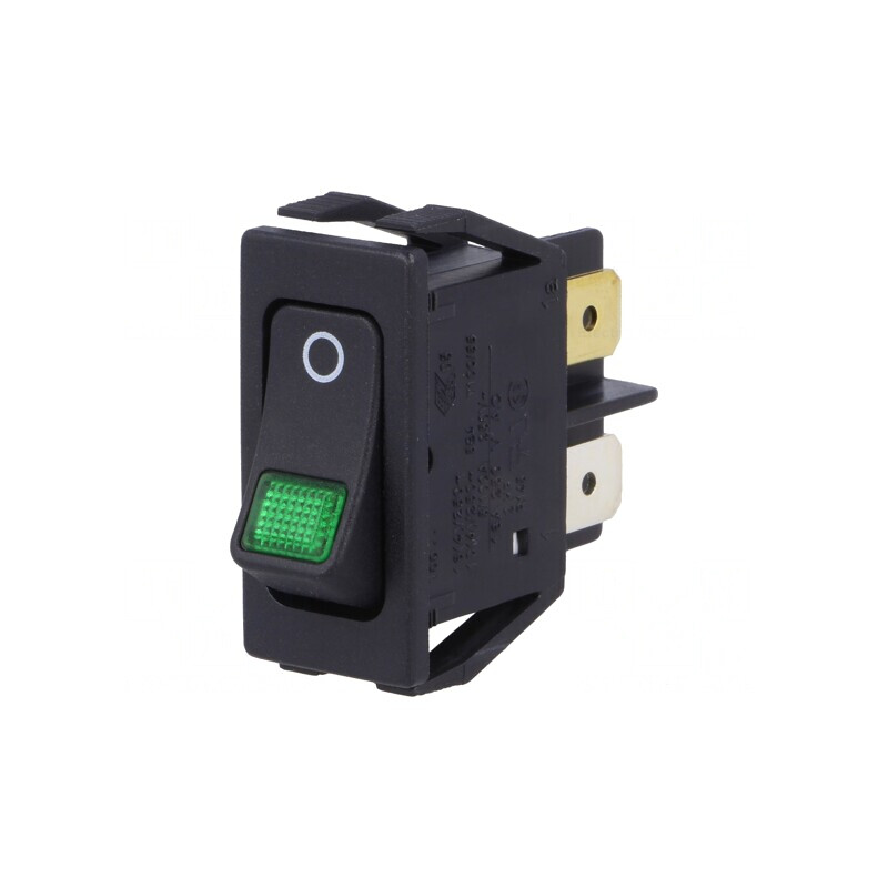Comutator Bascule DPST ON-OFF 16A 250V Negru IP40 230V Bec | Electronic-mag.ro | Componente Electronice