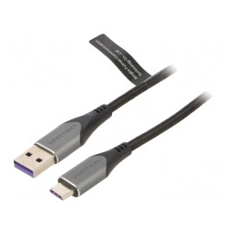 Cablu USB 2.0 A la USB C 1,5m Negru | Electronic-mag.ro | Componente Electronice