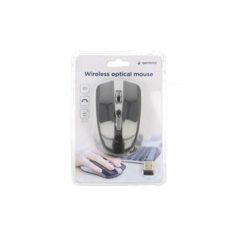 Mouse Optic Wireless Negru/Gri 10m 4 Butoane USB A | Electronic-mag.ro | Componente Electronice
