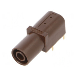 Soclu Banană Aurit 4mm 24A Maro pentru Panou | Electronic-mag.ro | Componente Electronice