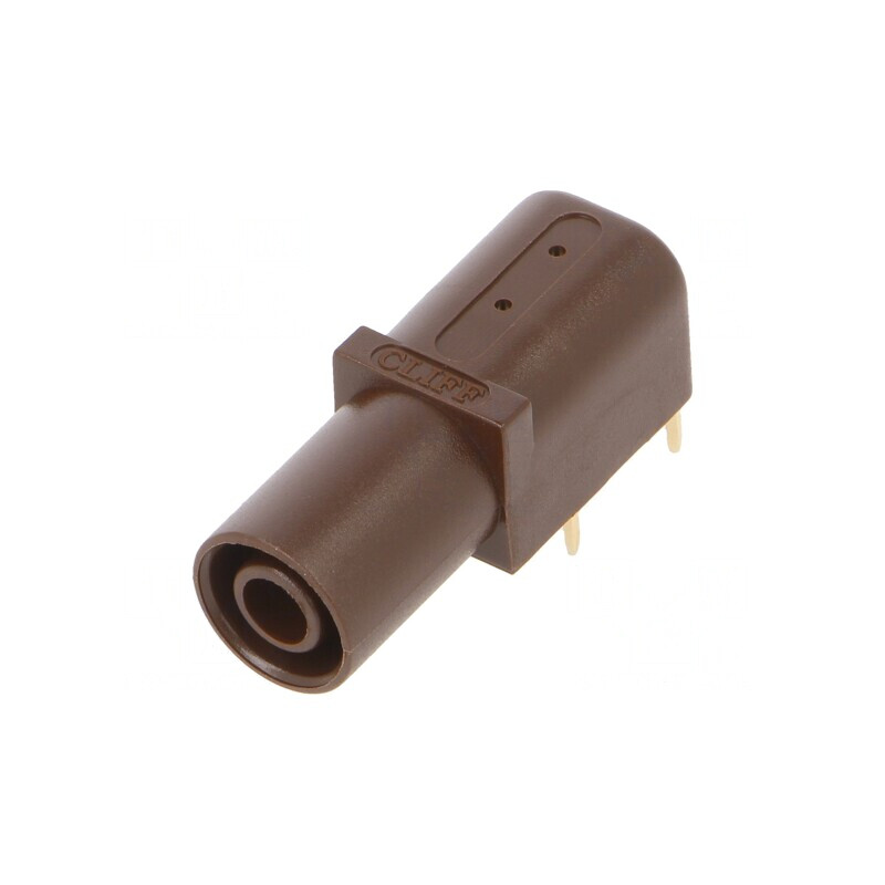 Soclu Banană Aurit 4mm 24A Maro pentru Panou | Electronic-mag.ro | Componente Electronice