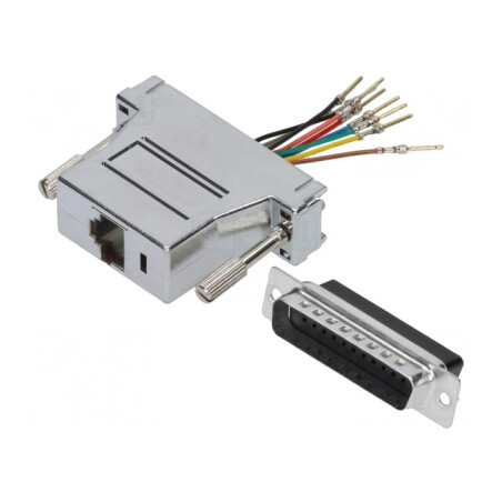 Adaptor D-Sub 25 Pin Tată la RJ45 Soclu | Electronic-mag.ro | Componente Electronice