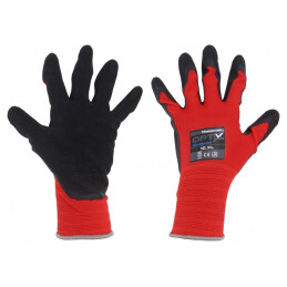 Mănuși de protecție XL roșii poliester Opty
