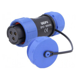 Mufă SP21 mamă 3 pini cu capac IP68 30A 7-12mm | Electronic-mag.ro | Componente Electronice