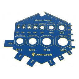 Blue Size Gauge for Nuts and Screws, Thread: M3-M20 | Electronic-mag.ro | Componente Electronice