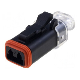 Conector cablu-cablu AT mamă 2 PIN negru IP67 | Electronic-mag.ro | Componente Electronice