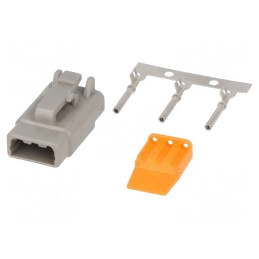 Conector cablu-cablu DTM mamă 3 pini crimpat | Electronic-mag.ro | Componente Electronice