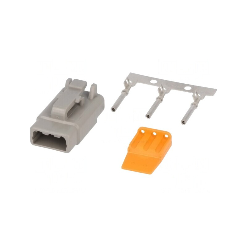 Conector cablu-cablu DTM mamă 3 pini crimpat | Electronic-mag.ro | Componente Electronice