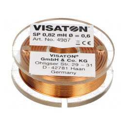 Inductor Bobină cu Aer 0.82mH 1.15Ω 37mm 12mm 0.6mm | Electronic-mag.ro | Componente Electronice