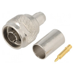 Mufă N Tată Drept 50Ω Crimpat PTFE Aurit | Electronic-mag.ro | Componente Electronice