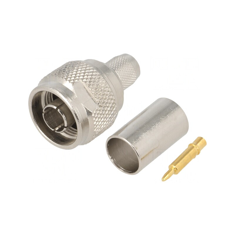 Mufă N Tată Drept 50Ω Crimpat PTFE Aurit | Electronic-mag.ro | Componente Electronice