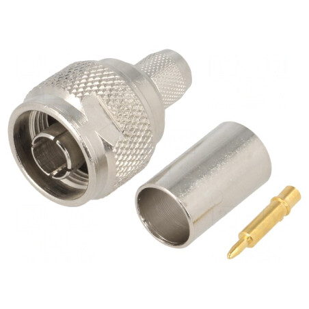 Mufă N Tată Drept 50Ω Crimpat PTFE Aurit | Electronic-mag.ro | Componente Electronice