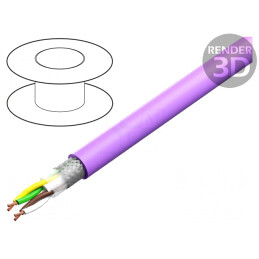 Cablu CAN bus PVC violet 2x2x0,34mm2 250V