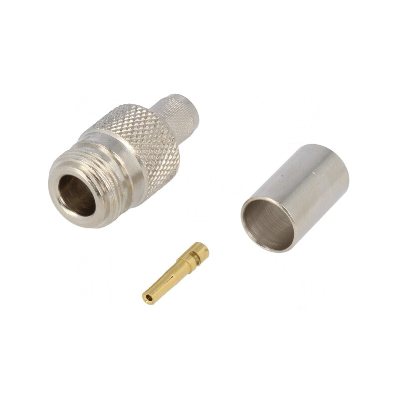Mufă N Femelă 50Ω CNT400 Crimpată PTFE Aurit | Electronic-mag.ro | Componente Electronice