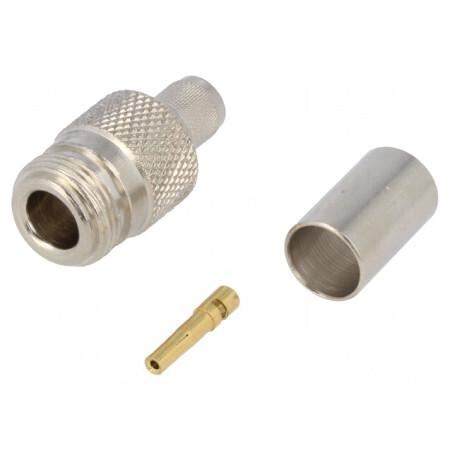 Mufă N Femelă 50Ω CNT400 Crimpată PTFE Aurit | Electronic-mag.ro | Componente Electronice