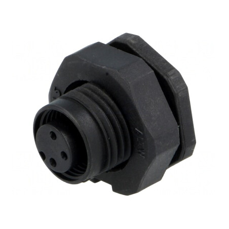Soclu M12 3 PIN mamă IP68 250V | Electronic-mag.ro | Componente Electronice