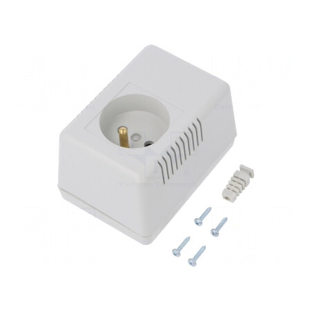 Carcasă pentru Alimentator cu Împământare 65x90x57mm | Electronic-mag.ro | Componente Electronice