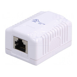Soclu RJ45 6a Ecranat 8p8c Alb | Electronic-mag.ro | Componente Electronice