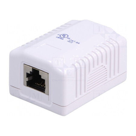 Soclu RJ45 6a Ecranat 8p8c Alb | Electronic-mag.ro | Componente Electronice