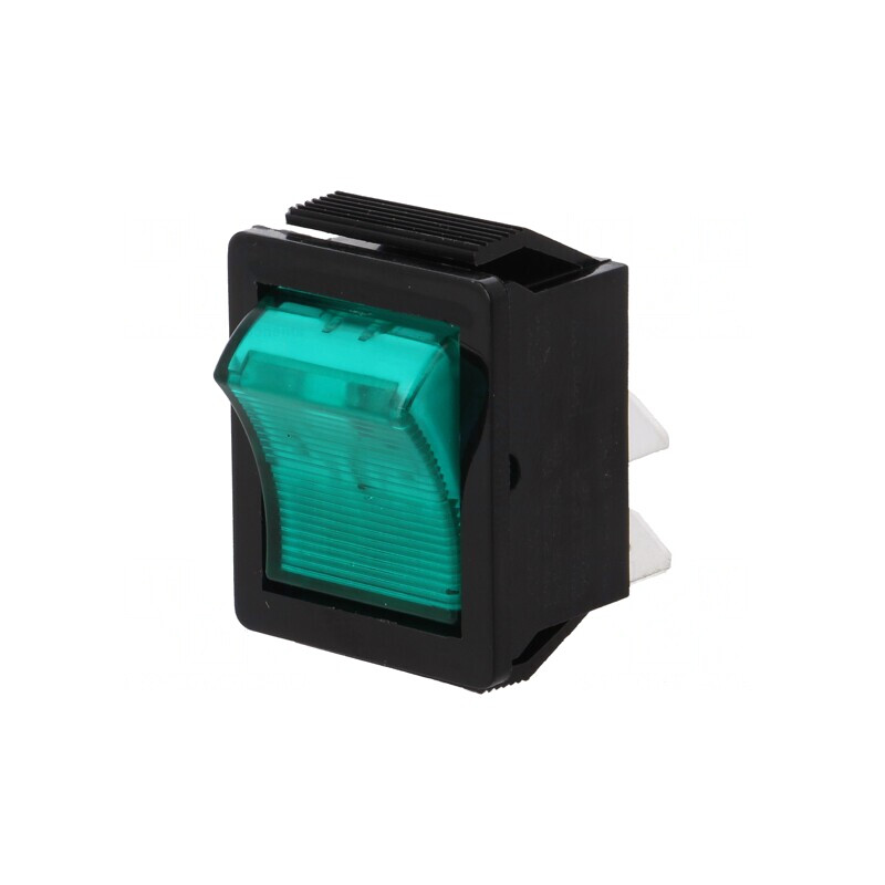 Întrerupător Rocker Verde ON-OFF 16A 250V cu Lumină Neon | Electronic-mag.ro | Componente Electronice