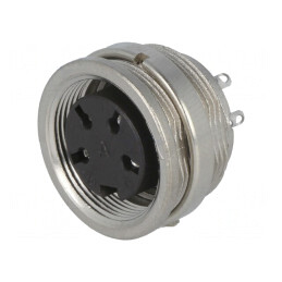 Conector M16 Soclu Mamă 4 Pini 300V IP40 | Electronic-mag.ro | Componente Electronice