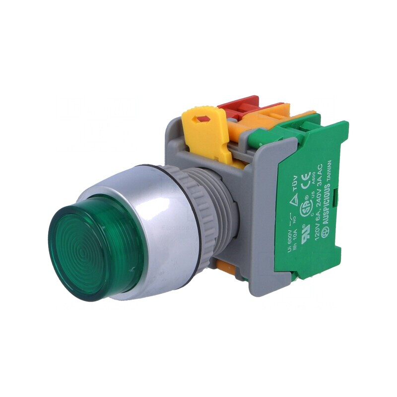 Comutator apăsare 22mm 1NC 1NO | Electronic-mag.ro | Componente Electronice