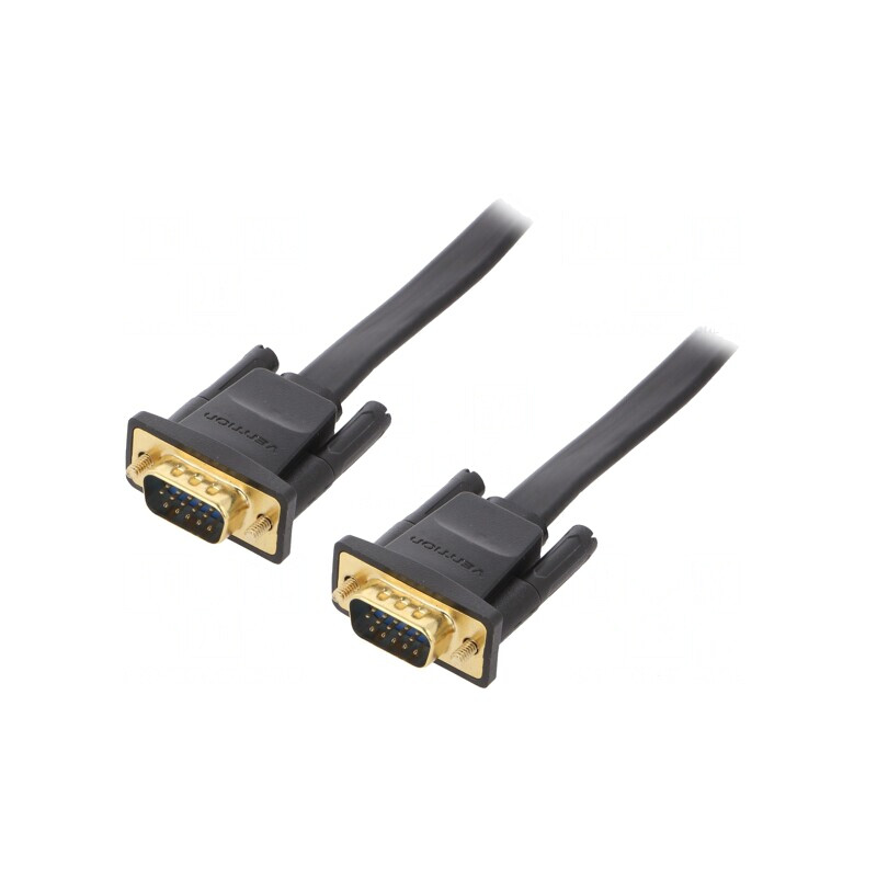Cablu D-Sub 15 pini HD Negru 2m | Electronic-mag.ro | Componente Electronice