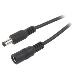 Cablu Prelungitor DC 5,5/2,1 Negru 2x0,5mm2 | Electronic-mag.ro | Componente Electronice