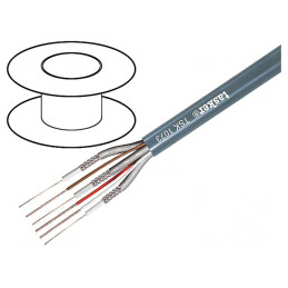 Cablu: AV; 3x0,14mm2,3x0,22mm2; 100m; Cu; gri; 6; litat; neecranat