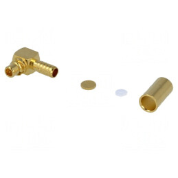 Mufă MMCX Tată Unghi 90° 50Ω Lipire Crimpare PTFE | Electronic-mag.ro | Componente Electronice