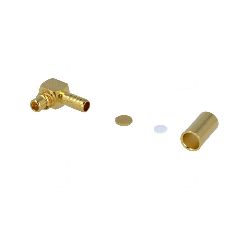 Mufă MMCX Tată Unghi 90° 50Ω Lipire Crimpare PTFE | Electronic-mag.ro | Componente Electronice