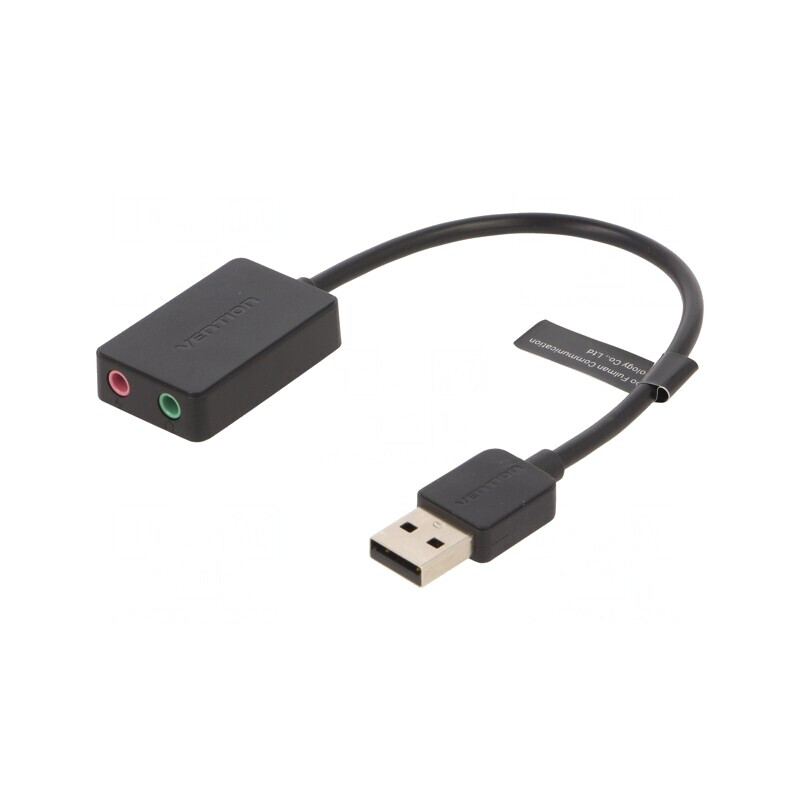 Card extensie PC audio negru cu 2 Jack 3.5mm și USB A | Electronic-mag.ro | Componente Electronice