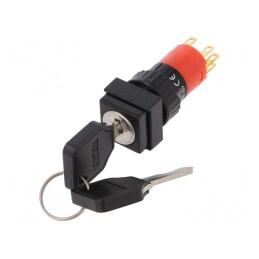 Comutator întrerupător cu cheie 2 Pini SPDT Ø16mm | Electronic-mag.ro | Componente Electronice