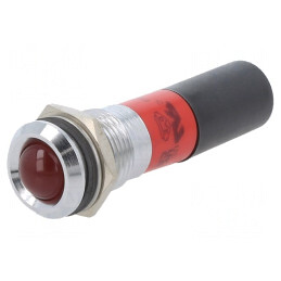 Lampă de Control LED Roșie 230V Ø14mm Metal Plastic | Electronic-mag.ro | Componente Electronice