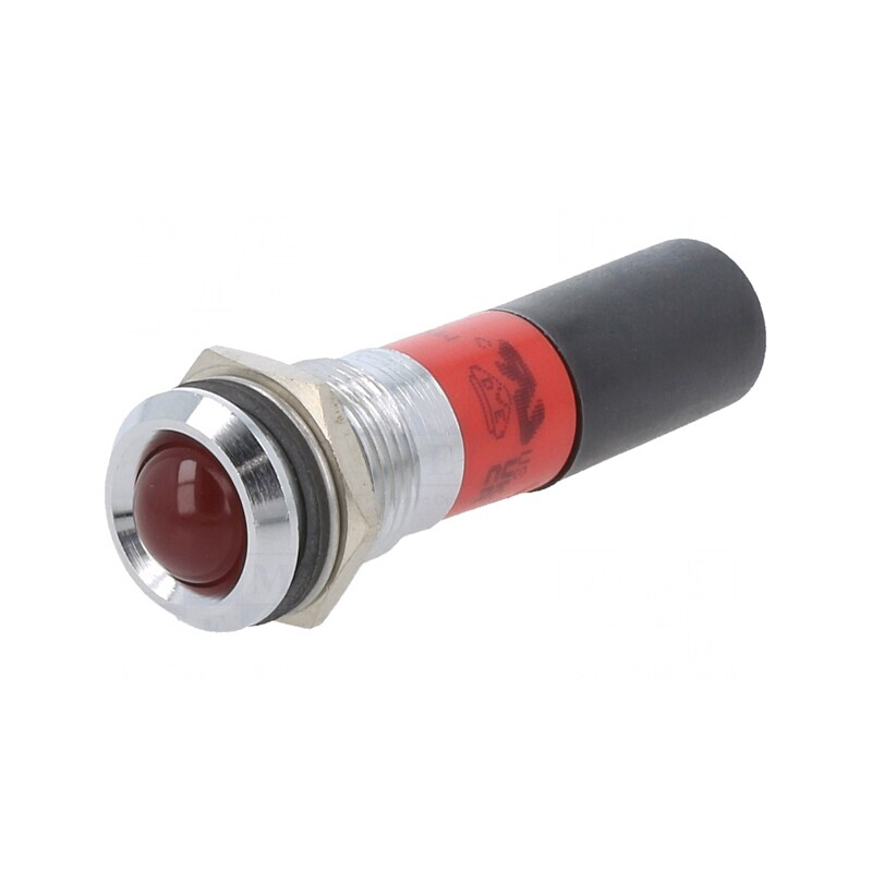 Lampă de Control LED Roșie 230V Ø14mm Metal Plastic | Electronic-mag.ro | Componente Electronice