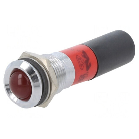 Lampă de Control LED Roșie 230V Ø14mm Metal Plastic | Electronic-mag.ro | Componente Electronice