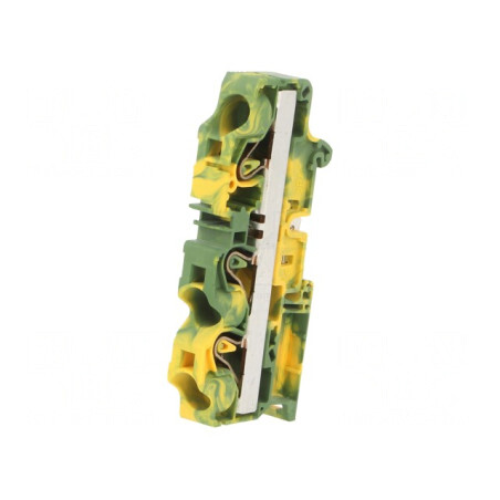 Conector de Îmbinare Șine 0,5-16mm² 1 Piste 3 Borne Galben-Verde | Electronic-mag.ro | Componente Electronice