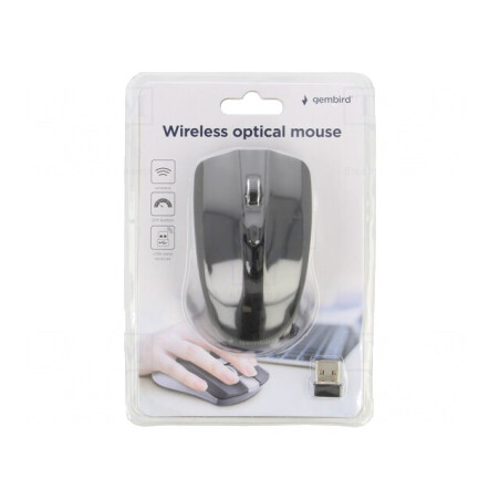 Mouse optic negru wireless USB 4 butoane 10m | Electronic-mag.ro | Componente Electronice