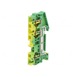 Conector Îmbinare Șine 1 Pista 3 Borne 0.08-4mm² Galben-Verde | Electronic-mag.ro | Componente Electronice