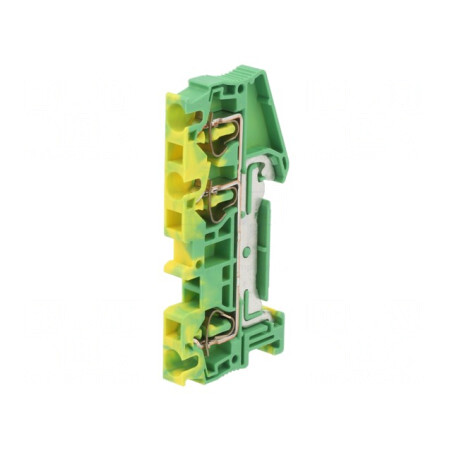 Conector Îmbinare Șine 1 Pista 3 Borne 0.08-4mm² Galben-Verde | Electronic-mag.ro | Componente Electronice