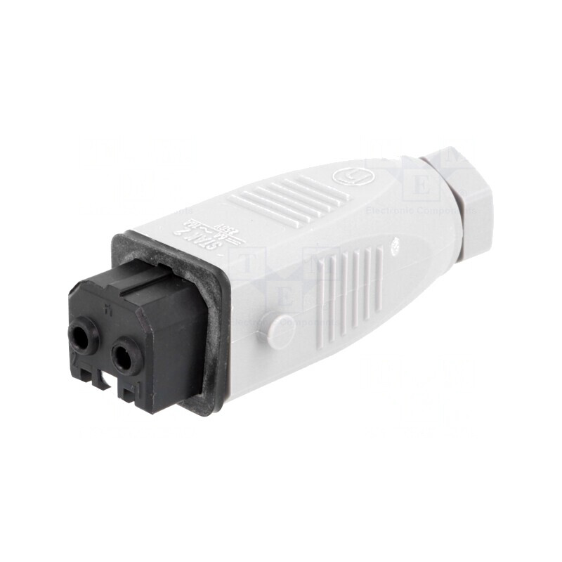 Conector Rectangular 2-Pin Cositorit IP54 Mufă Mamă | Electronic-mag.ro | Componente Electronice