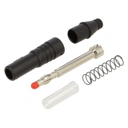 Mufă banană neagră 4mm 32A 30VAC 60VDC izolaţie 2,5mm2 | Electronic-mag.ro | Componente Electronice