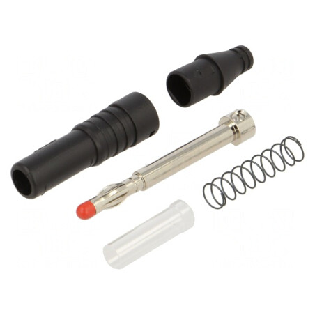 Mufă banană neagră 4mm 32A 30VAC 60VDC izolaţie 2,5mm2 | Electronic-mag.ro | Componente Electronice