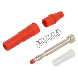 Mufă banană 4mm roșie 32A cu izolație | Electronic-mag.ro | Componente Electronice