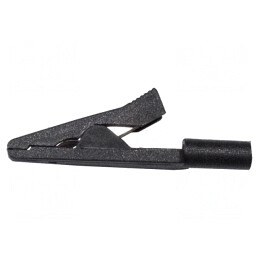 Bornă crocodil 10A neagră 11mm | Electronic-mag.ro | Componente Electronice